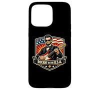Carcasa para iPhone 15 Pro MAX Rockin In The USA President Guitar Día de la Independencia Americana