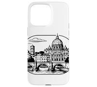 Carcasa para iPhone 15 Pro MAX Roma, la Ciudad eterna. Silueta Decorativa.