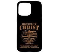 Carcasa para iPhone 15 Pro MAX Rooted in Christ Shirt Christian Shirt for Men Cross Shirt