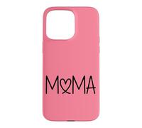 Carcasa para iPhone 15 Pro MAX Rosa - Mama Heart Lettering Minimalista Motherhood Love