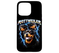 Carcasa para iPhone 15 Pro MAX Rottweiler Heavy Metal Dog Rocker Angry Music Concierto Punk