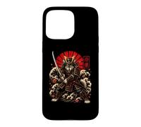 Carcasa para iPhone 15 Pro MAX Samurai Wolf Guerrero Japonés Katana Art