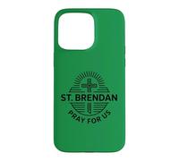 Carcasa para iPhone 15 Pro MAX San Brendan Oración por Nosotros Oración Católica de San Patronazgo