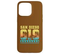 Carcasa para iPhone 15 Pro MAX San Diego 619 Palmeras Tropicales California Retro Surfing