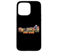 Carcasa para iPhone 15 Pro MAX San José 8-bit Retro Video Arcade Gamer Style Gaming 80s