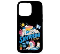 Carcasa para iPhone 15 Pro MAX Santorini Grecia Island Lindo Recuerdo de Viaje Griego