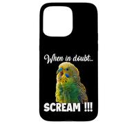 Carcasa para iPhone 15 Pro MAX Screaming Budgie T, Meme Divertido para los Amantes de Las