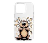 Carcasa para iPhone 15 Pro MAX Screaming Marmot Groundhog Meme Wildlife