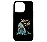 Carcasa para iPhone 15 Pro MAX Shark Waves Back Ocean Surfing Playa Verano Divertido