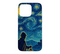 Carcasa para iPhone 15 Pro MAX Sherlock Holmes Noche Estrellada Detective Vintage