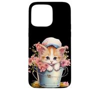 Carcasa para iPhone 15 Pro MAX Shy Little Kitten Spring Graphic For Women Girls and Cat Mom