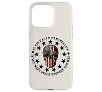 Carcasa para iPhone 15 Pro MAX Si Vis Pacem Parabellum Betsy Ross USA Flag Skull Patriotic