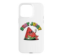 Carcasa para iPhone 15 Pro MAX Símbolo de la Paz con Forma de sandía Stay Juicy Chill, Estilo Retro y