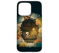 Carcasa para iPhone 15 Pro MAX Skeleton Reading Nook Floral Librarian Bookshelf Cozy Flower