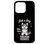 Carcasa para iPhone 15 Pro MAX Solo un Chico Que ama a los Huskies siberianos