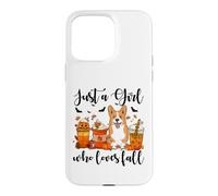 Carcasa para iPhone 15 Pro MAX Solo una Chica Que ama el otoño, Corgi Dog Pumpkin Cozy Autumn