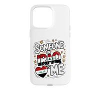 Carcasa para iPhone 15 Pro MAX Someone In Iraq Loves Me Heart Iraq Flag