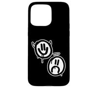 Carcasa para iPhone 15 Pro MAX Sonríe Ahora Llora Despues Ángel Diablo Caras tristes Felices