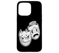 Carcasa para iPhone 15 Pro MAX Sonríe Ahora Llorar Más Tarde Ángel Diablo Feliz Triste Vintage Cartoon