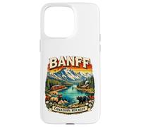 Carcasa para iPhone 15 Pro MAX Souvenir del Parque Nacional Retro Mountain Scenic de Banff, Canadá