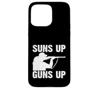 Carcasa para iPhone 15 Pro MAX Sportsman Suns Up Guns Up Cazador de Humor de Caza