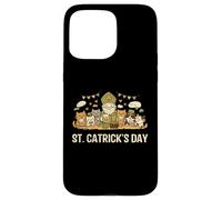 Carcasa para iPhone 15 Pro MAX St Catricks Day Cat Design Funny Irish Cats Drinking in Pub