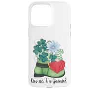 Carcasa para iPhone 15 Pro MAX St. Patricks Day GNOME and Shamrock Decor For Women Kiss Me