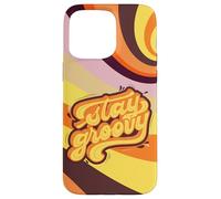 Carcasa para iPhone 15 Pro MAX Stay Groovy Retro 70s Swirl Arte estético