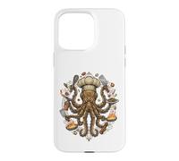Carcasa para iPhone 15 Pro MAX Steampunk Octopus Chef Cook Mechanical Cuisine