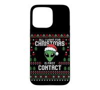 Carcasa para iPhone 15 Pro MAX Suéter Feo de Navidad de First Contact Alien UFO