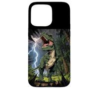 Carcasa para iPhone 15 Pro MAX T-Rex Dinosaurio Roaring Forest Night Graphic Anime japonés