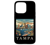 Carcasa para iPhone 15 Pro MAX Tampa Florida Retro Vintage Skyline Bay Waterfront Atardecer