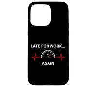 Carcasa para iPhone 15 Pro MAX Tarde para EL Trabajo Car Guy Red EKG Tacómetro Racing Guy