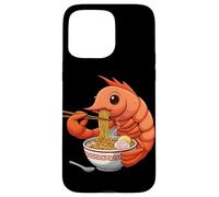 Carcasa para iPhone 15 Pro MAX Tazón japonés Ramen Camarones Kawaii Anime Food Noodles Bowl Otaku