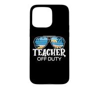 Carcasa para iPhone 15 Pro MAX Teacher Off Duty Gafas de Sol Palm Tree Beach Sunset