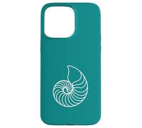 Carcasa para iPhone 15 Pro MAX Teal Minimalista Nautilus Shell Line Art Ocean