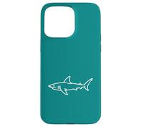Carcasa para iPhone 15 Pro MAX Teal Shark Line Art Minimalista Surfer