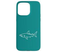 Carcasa para iPhone 15 Pro MAX Teal Shark Line Art Minimalista Surfer