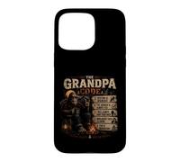 Carcasa para iPhone 15 Pro MAX The Grandpa Code Funny Bigfoot Camping Humor Cita