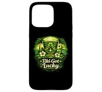 Carcasa para iPhone 15 Pro MAX Tiki Got Lucky Hawaii Shamrock Tropical Island Vibes
