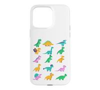 Carcasa para iPhone 15 Pro MAX Types of Dinosaurs Dinosaurios Bonitos Pastel Cartoon
