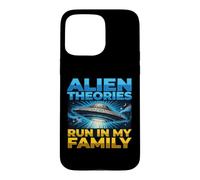 Carcasa para iPhone 15 Pro MAX UFO UAP Alien Theory Run In My Family Truth Conspiracy Hechos