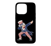 Carcasa para iPhone 15 Pro MAX Uncle Sam Dabbing Funny 4 de Julio American Patriotic