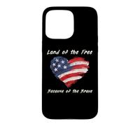 Carcasa para iPhone 15 Pro MAX USA Corazón - Land of The Free Because of The Brave