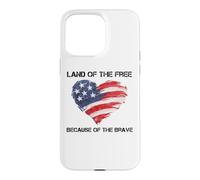 Carcasa para iPhone 15 Pro MAX USA Corazón - Land of The Free Because of The Brave