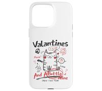 Carcasa para iPhone 15 Pro MAX Valentines Is A Cat and A Bottle of Wine Cause I Love Them