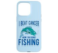 Carcasa para iPhone 15 Pro MAX Vencí al cáncer Ahora voy a Pescar