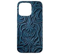 Carcasa para iPhone 15 Pro MAX Verde Azulado Victoriano Art Nouveau Acanthus Peonías Orquídeas Flor