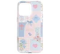 Carcasa para iPhone 15 Pro MAX Verso bíblico Rosa Pastel Cristiano fe Religiosa Floral