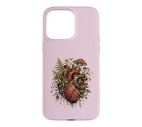 Carcasa para iPhone 15 Pro MAX Vintage Dark Academia Hongo Helecho Botánico Corazón